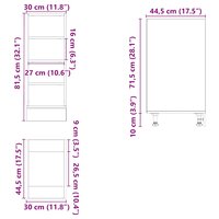 Onderkast 30x44,5x81,5 cm bewerkt hout wit 9