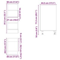 Onderkast 30x44,5x81,5 cm bewerkt hout gerookt eikenkleurig 9