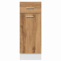 Onderkast met lade 30x46x81,5 cm bewerkt hout artisanaal eiken 4