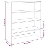 Opzetkast HAMAR 90x30x100 cm massief grenenhout donkergrijs 8
