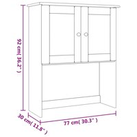 Opzetkast ALTA 77x30x92 cm massief grenenhout wit 9