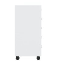 Ladekast met wieltjes bewerkt hout hoogglans wit 7