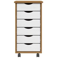 Ladekast MOSS verrijdbaar massief grenenhout honingbruin 3