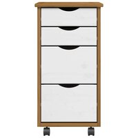 Ladekast MOSS verrijdbaar massief grenenhout honingbruin 3