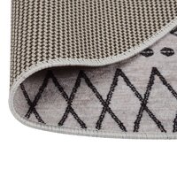 Vloerkleed wasbaar anti-slip &oslash;120 cm zwart en wit 2