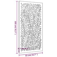 Wanddecoratie tuin bladontwerp 105x55 cm cortenstaal 8