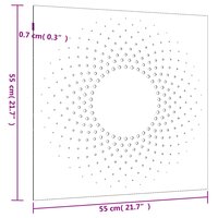 Wanddecoratie tuin zonontwerp 55x55 cm cortenstaal 8