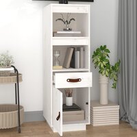 Hoge kast 34x40x108,5 cm massief grenenhout wit 3