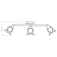 Plafondlamp met glazen tulpvormige kappen 3xE14 transparant 9