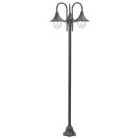 Paalverlichting tuin E27 220 cm aluminium brons 3-delig 2