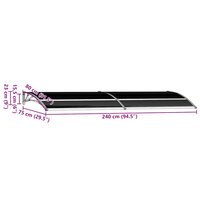 Deurluifel 240x75 cm PC zwart 8