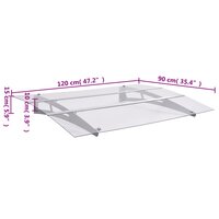 Deurluifel 120x90 cm polycarbonaat zilverkleurig en transparant   6
