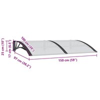 Deurluifel 150x100 cm polycarbonaat zwart 7