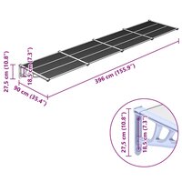 Deurluifel 396x90 cm polycarbonaat grijs en transparant 6