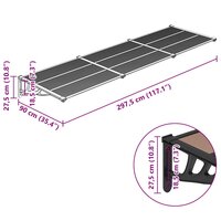 Deurluifel 297,5x90 cm polycarbonaat zwart 6