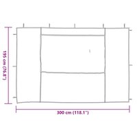 Tentwanden met raam PE wit 2 st  5