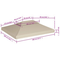 Vervangend tentdoek prieel 310 g/m&sup2; 3x4 m beige 6