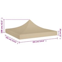 Partytentdak 270 g/m&sup2; 3x3 m beige 5