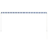 Luifel uittrekbaar 300x150 cm blauw en wit 5