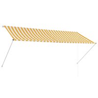 Luifel uittrekbaar 300x150 cm geel en wit 2