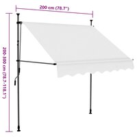 Luifel handmatig uitschuifbaar met LED 200 cm cr&egrave;mekleurig 8
