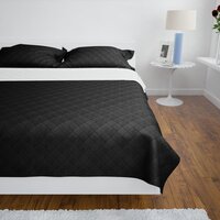 Bedsprei gewatteerd dubbelzijdig 230x260 cm zwart/wit 3