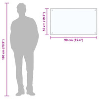 Spatscherm keuken 90x50 cm gehard glas transparant 7