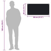 Spatscherm keuken 80x40 cm gehard glas zwart 7