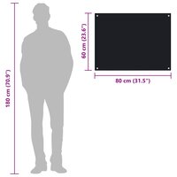 Spatscherm keuken 80x60 cm gehard glas zwart 7