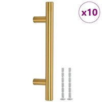 Handvatten 10 st 96 mm roestvrij staal goudkleurig 2