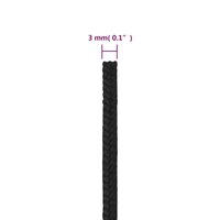 Boottouw 3 mm 25 m polypropeen zwart 6