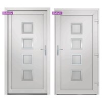 Voordeur 98x208 cm PVC wit 6