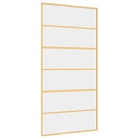 Schuifdeur 102,5x205 cm helder ESG-glas en aluminium goudkleur 2
