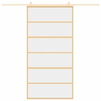 Schuifdeur 102,5x205 cm helder ESG-glas en aluminium goudkleur 3