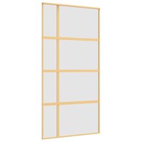 Schuifdeur 102,5x205 cm mat ESG-glas en aluminium goudkleurig 2