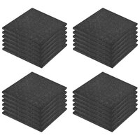 Valtegels 24 st 50x50x3 cm rubber zwart 2