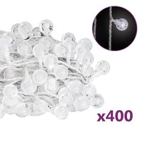 Lichtsnoer met 400 LED&amp;apos;s 8 functies koudwit 40 m 2