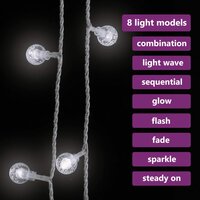 Lichtsnoer met 400 LED&amp;apos;s 8 functies koudwit 40 m 5