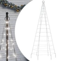LED-kerstboom aan vlaggenmast 200 LED&amp;apos;s koud wit 180 cm 2