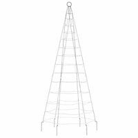LED-kerstboom aan vlaggenmast 200 LED&amp;apos;s koud wit 180 cm 5