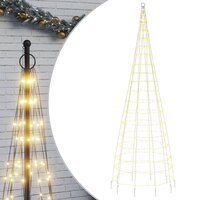 LED-kerstboom aan vlaggenmast 550 LED&amp;apos;s warm wit 300 cm 2