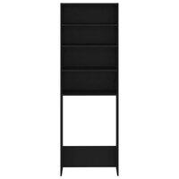 Wasmachinekast 64x24x190 cm zwart 3