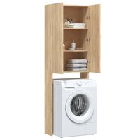 Wasmachinekast 64x25,5x190 cm sonoma eikenkleurig 6