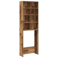 Wasmachinekast 64x24x190 cm oud houtkleurig 2