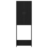 Wasmachinekast 64x25,5x190 cm zwart eikenkleur 6
