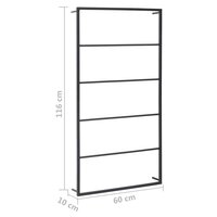 Handdoekenrek 60x10x116 cm staal zwart 6