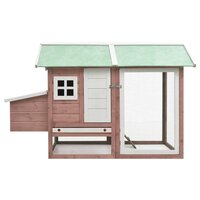 Kippenhok 170x81x110 cm massief grenen- en vurenhout mokka 3