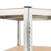 Hoekrek 4-laags staal en bewerkt hout zilverkleurig 7