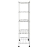 Opbergrek 5-laags met wielen 250 kg 75x35x155 cm chroomkleurig 4