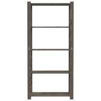 Opbergrek 5-laags 80x38x170 cm massief grenenhout grijs 3